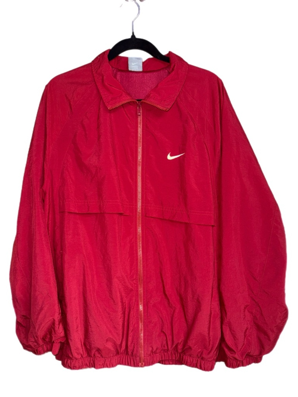 Nike - Vintage‎ 90’s Red Full‑Zip Windbreaker Jacket - Men’s Large
